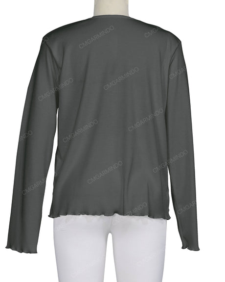 Long Sleeve Binding Neck T-Shirt