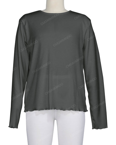 Long Sleeve Binding Neck T-Shirt