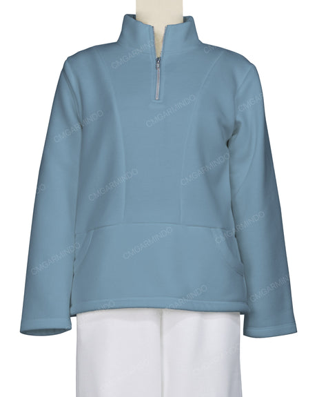 High Neck 1/4 Zip Panel Sweatshirt