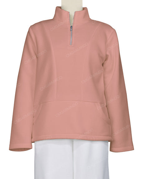 High Neck 1/4 Zip Panel Sweatshirt