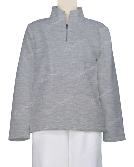 High Neck 1/4 Zip Panel Sweatshirt