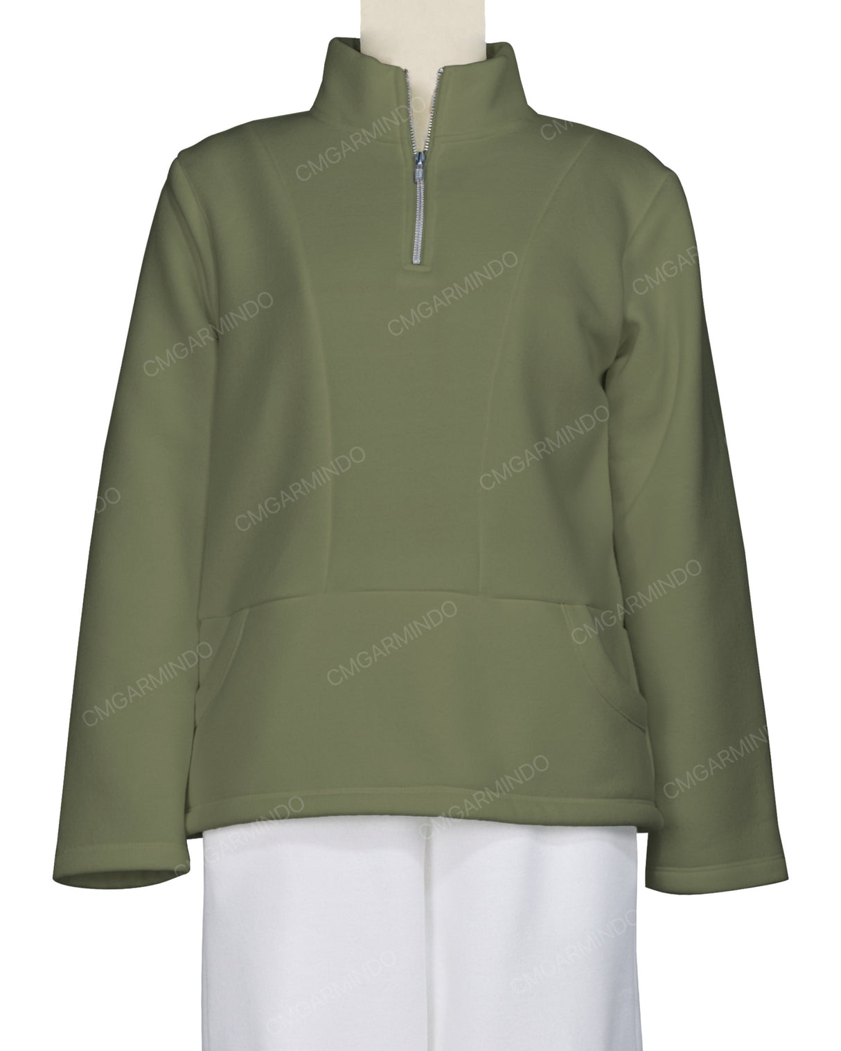 High Neck 1/4 Zip Panel Sweatshirt