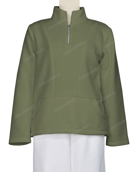 High Neck 1/4 Zip Panel Sweatshirt