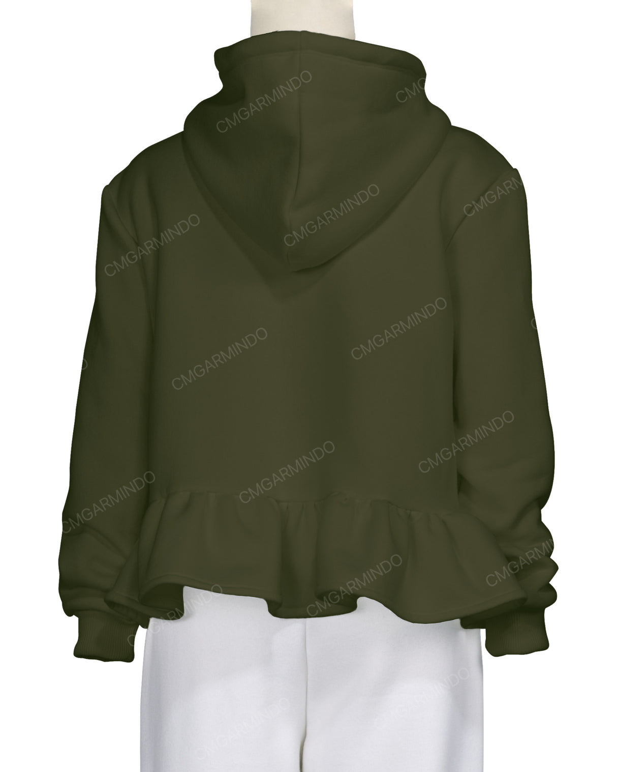 Ruffle Hem Hoodie