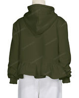 Ruffle Hem Hoodie