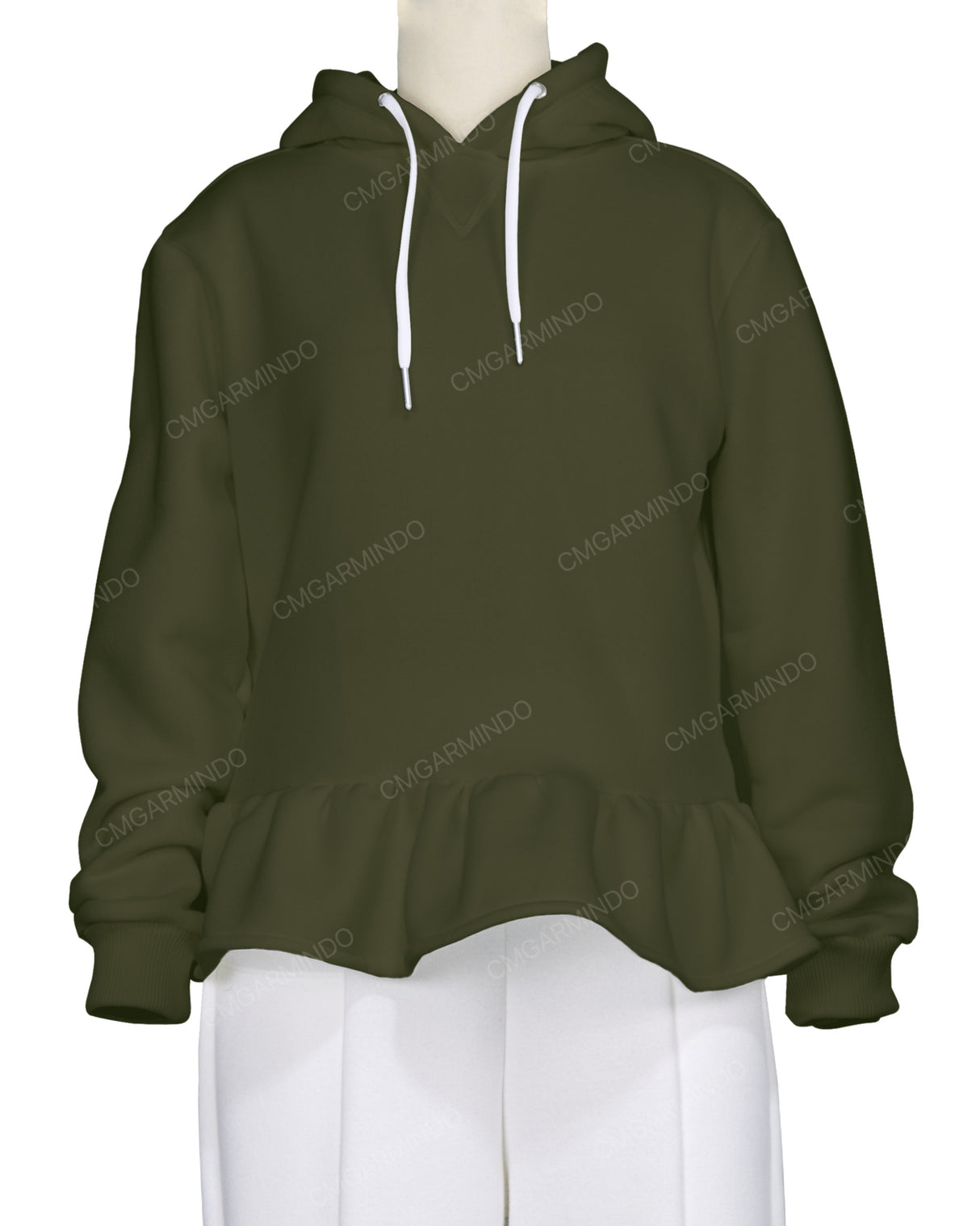 Ruffle Hem Hoodie