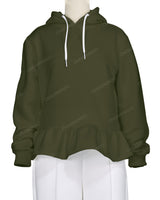 Ruffle Hem Hoodie