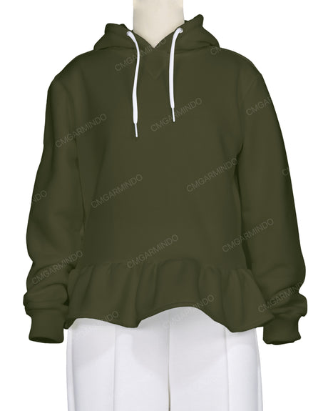 Ruffle Hem Hoodie
