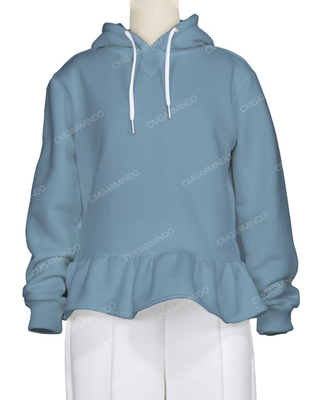 Ruffle Hem Hoodie