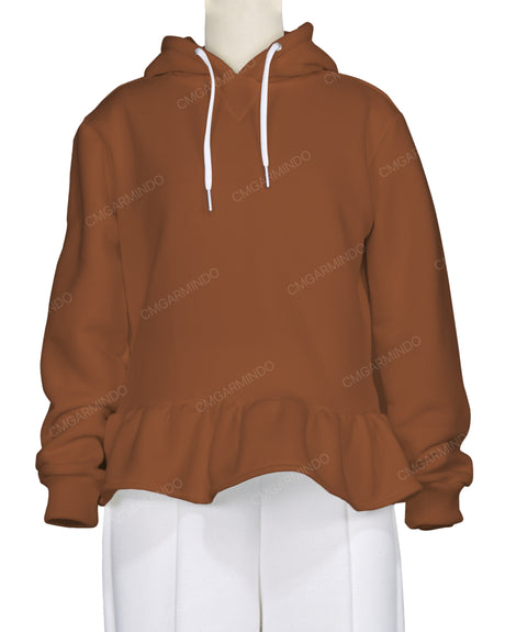 Ruffle Hem Hoodie