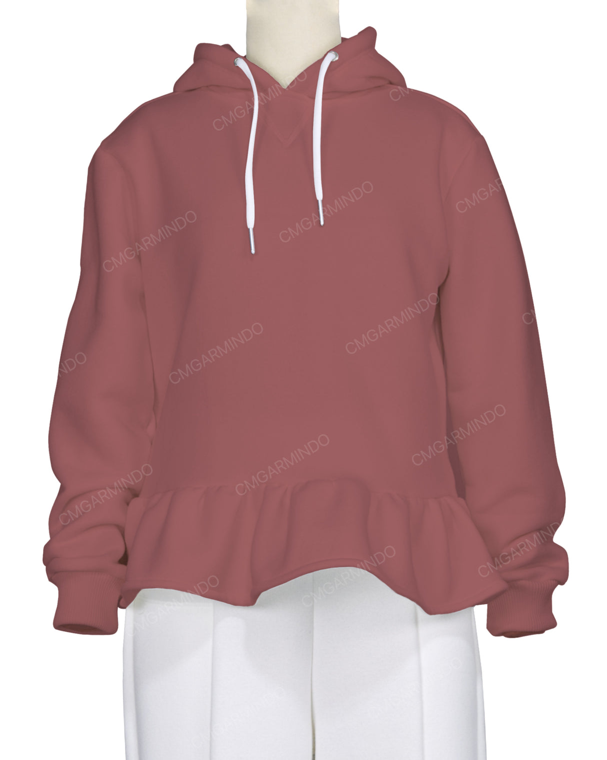 Ruffle Hem Hoodie