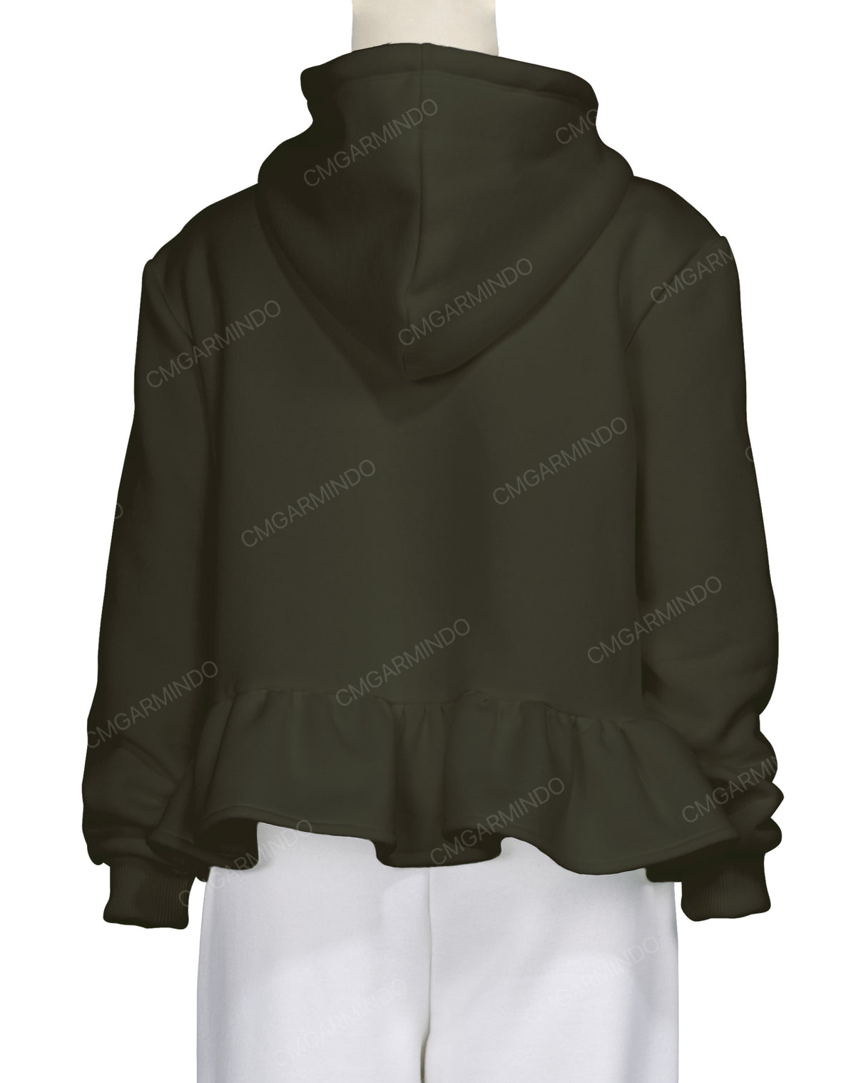 Ruffle Hem Hoodie