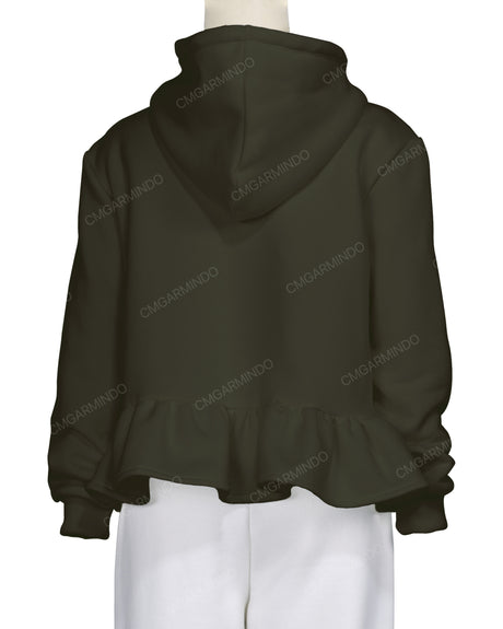 Ruffle Hem Hoodie