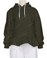 Ruffle Hem Hoodie