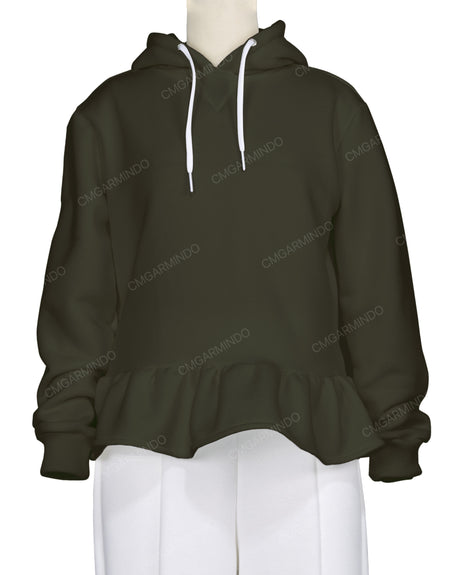 Ruffle Hem Hoodie
