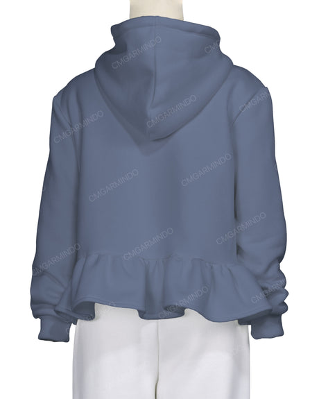 Ruffle Hem Hoodie