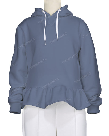 Ruffle Hem Hoodie
