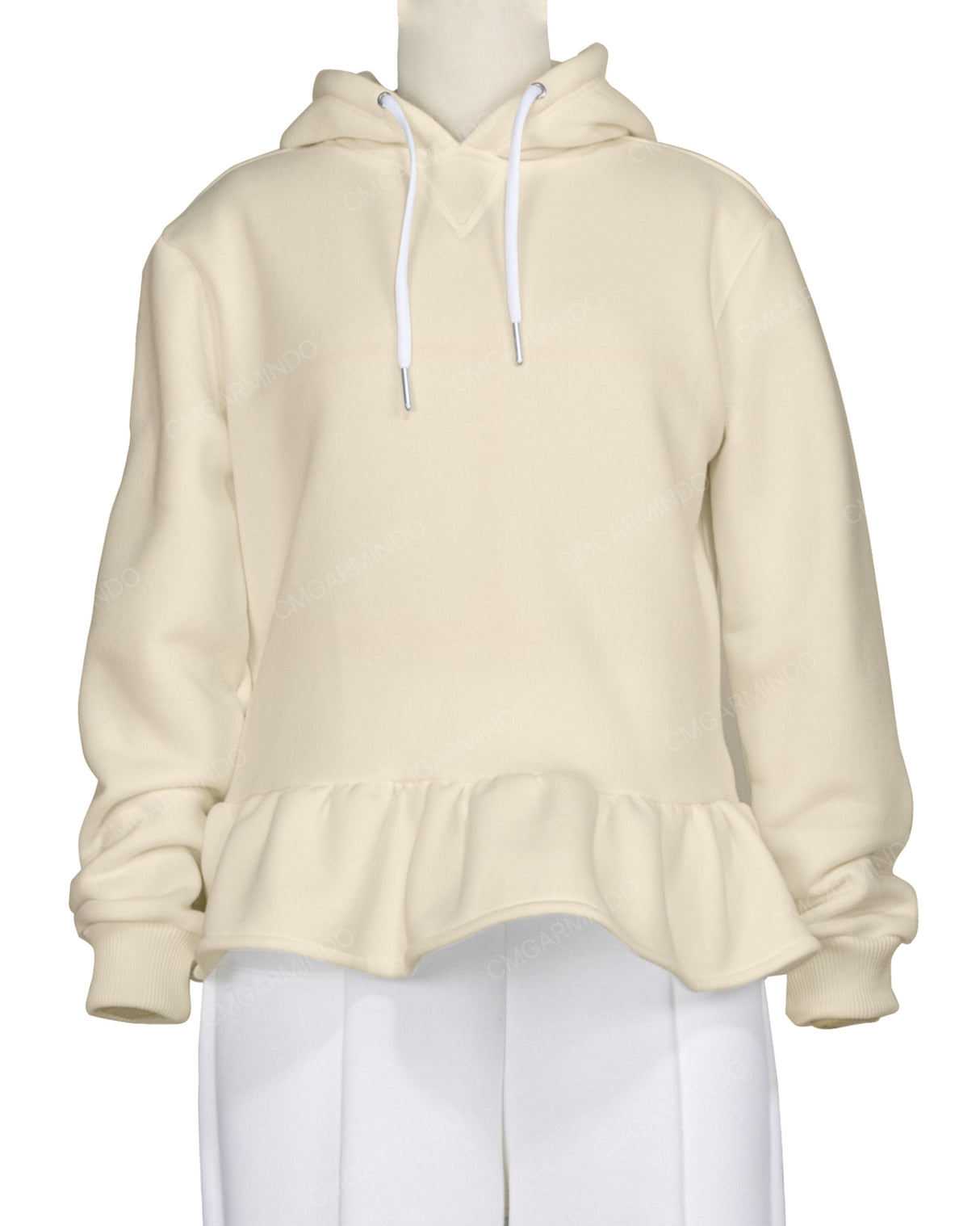 Ruffle Hem Hoodie