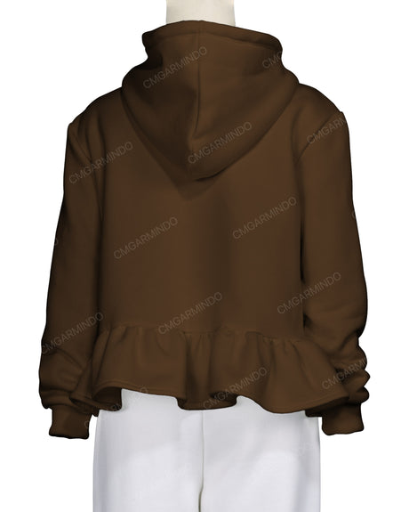 Ruffle Hem Hoodie
