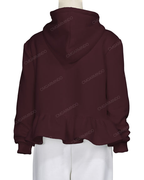 Ruffle Hem Hoodie