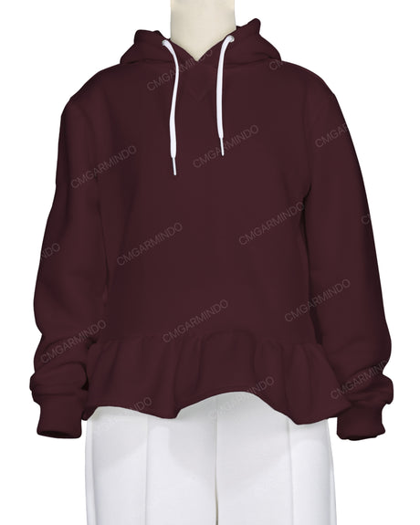 Ruffle Hem Hoodie