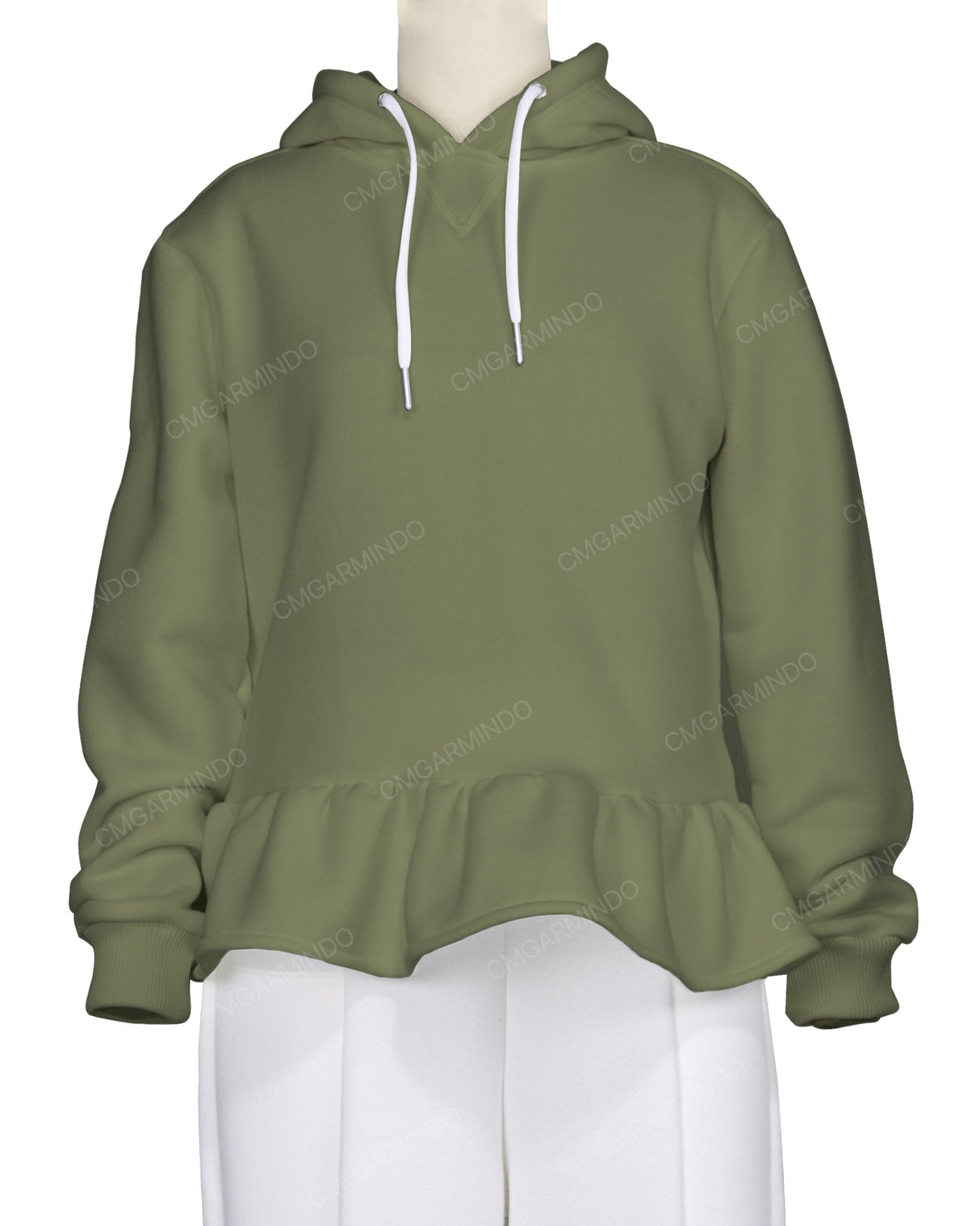 Ruffle Hem Hoodie