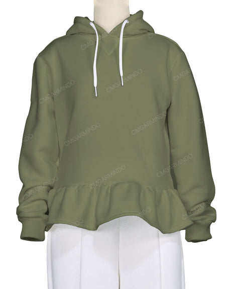 Ruffle Hem Hoodie