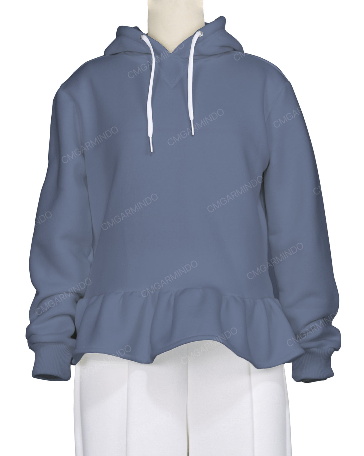 Ruffle Hem Hoodie