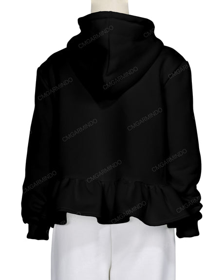 Ruffle Hem Hoodie