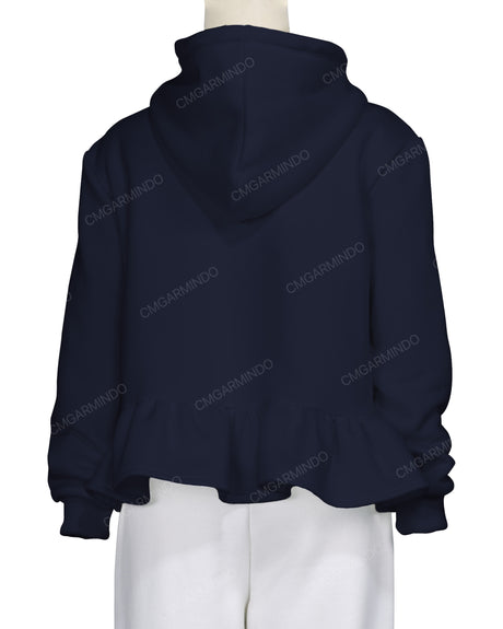 Ruffle Hem Hoodie