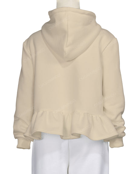 Ruffle Hem Hoodie