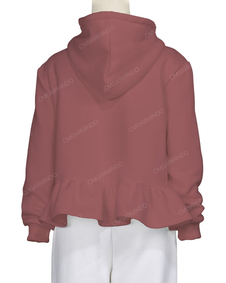 Ruffle Hem Hoodie