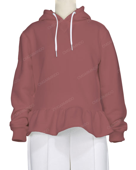Ruffle Hem Hoodie