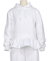 Ruffle Hem Hoodie