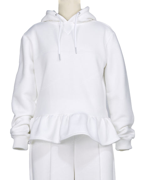 Ruffle Hem Hoodie