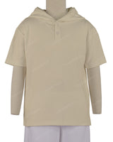 Short Sleeve Half Placket Hoodie