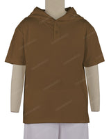 Short Sleeve Half Placket Hoodie