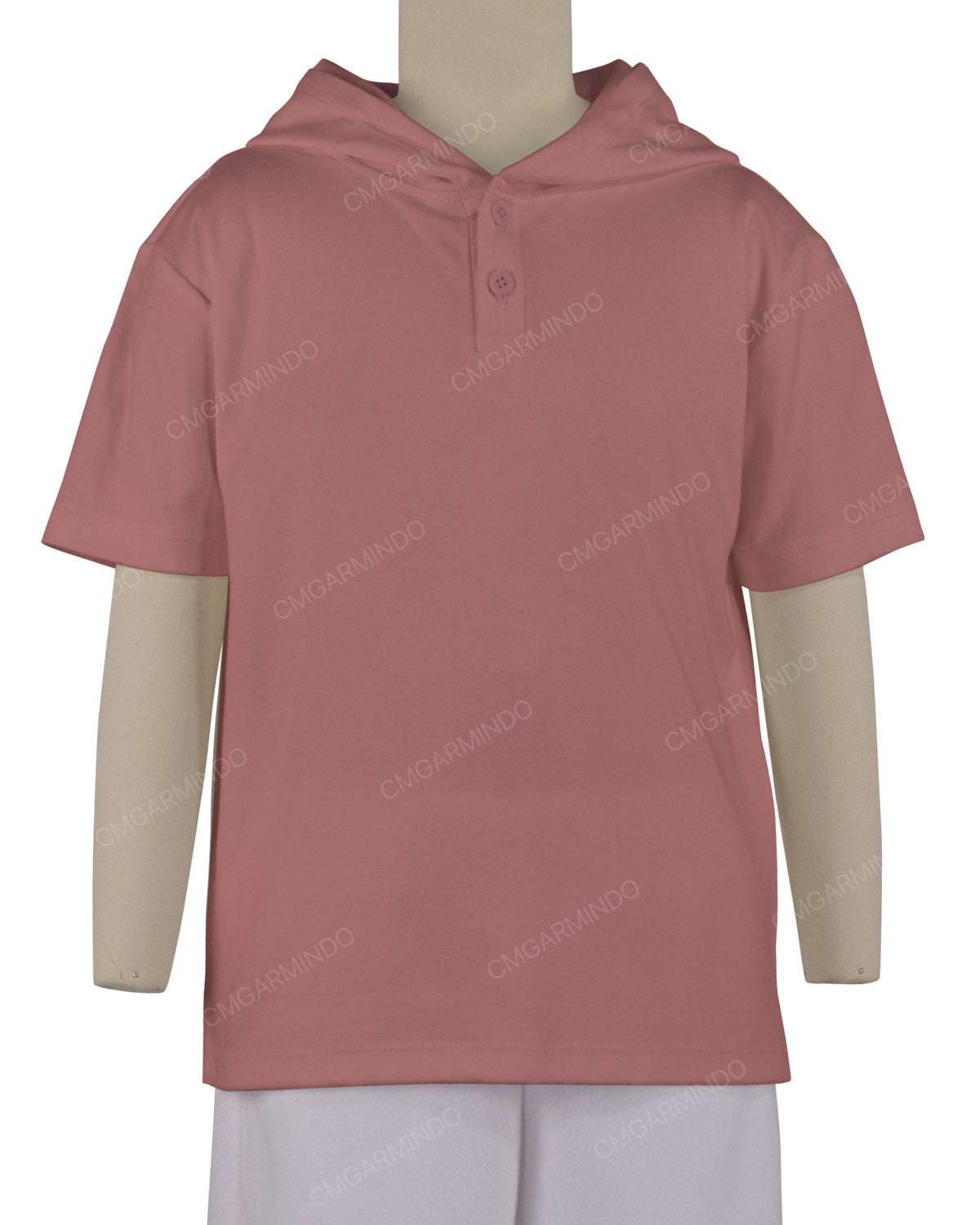 Short Sleeve Half Placket Hoodie