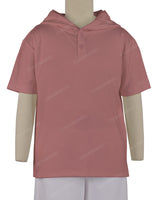 Short Sleeve Half Placket Hoodie