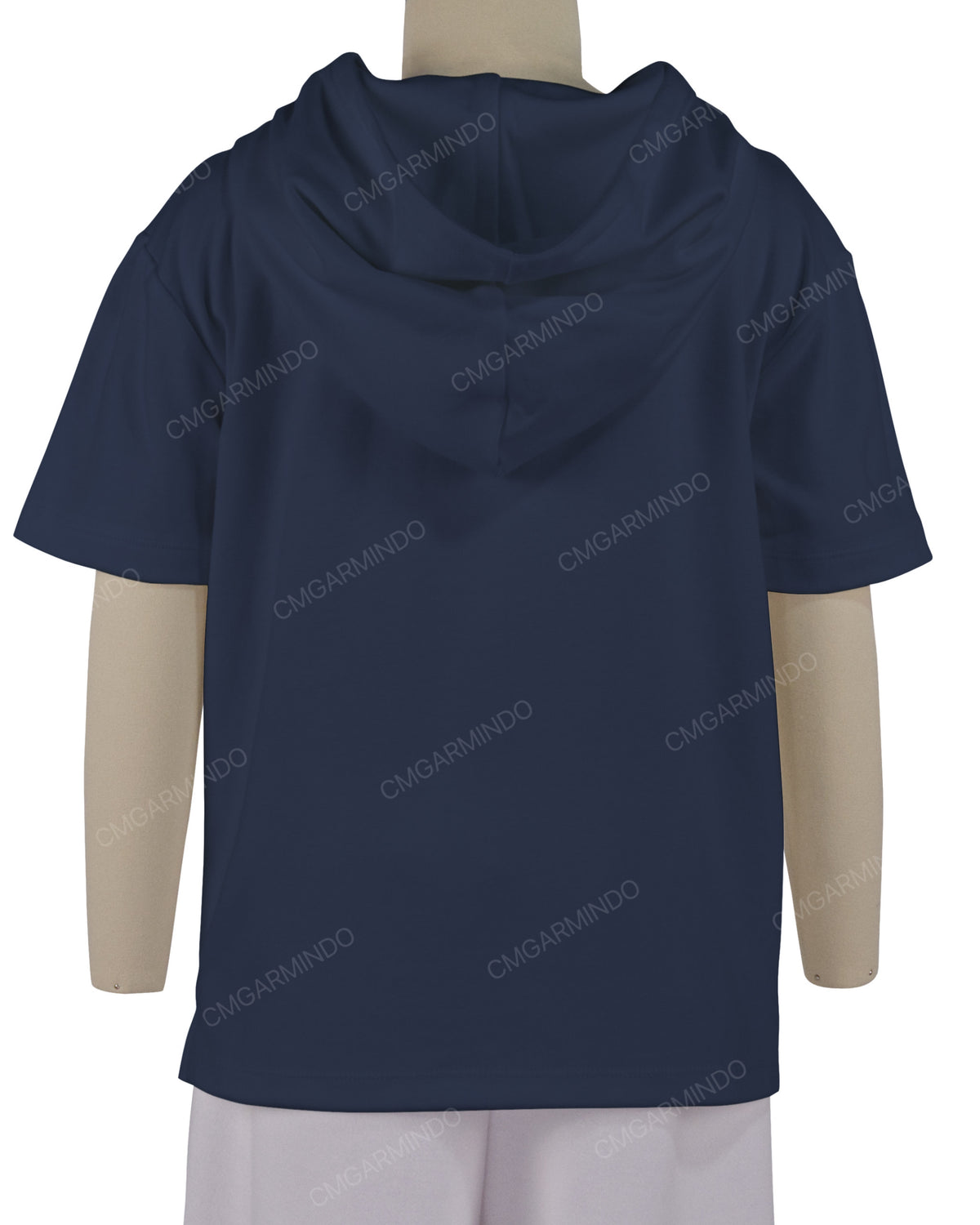 Short Sleeve Half Placket Hoodie