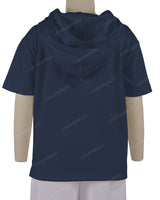Short Sleeve Half Placket Hoodie