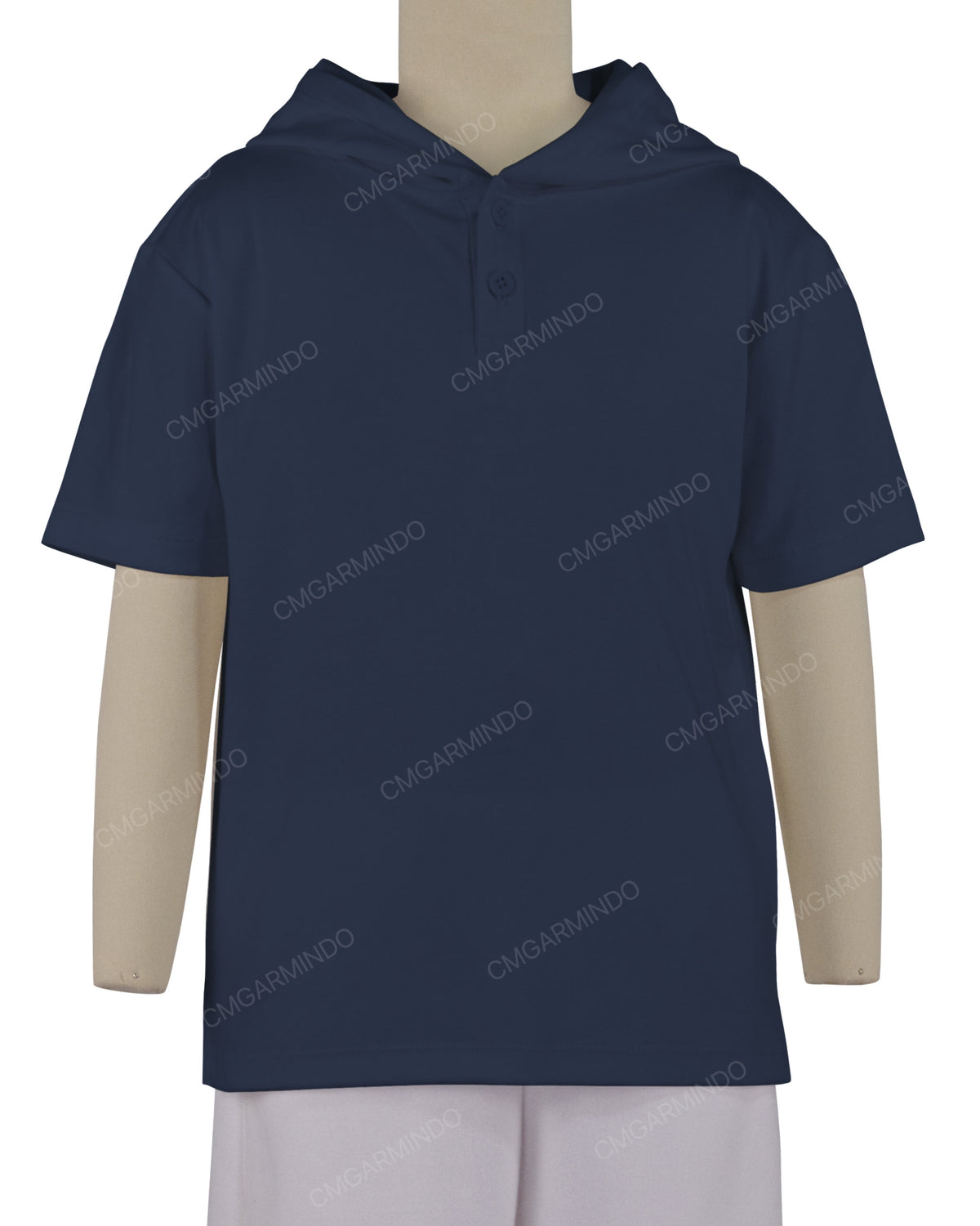 Short Sleeve Half Placket Hoodie