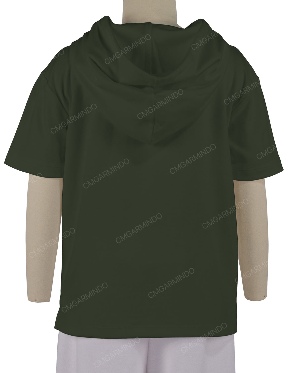 Short Sleeve Half Placket Hoodie