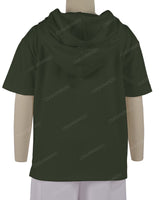 Short Sleeve Half Placket Hoodie