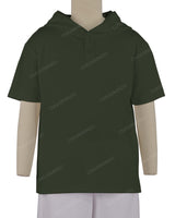 Short Sleeve Half Placket Hoodie