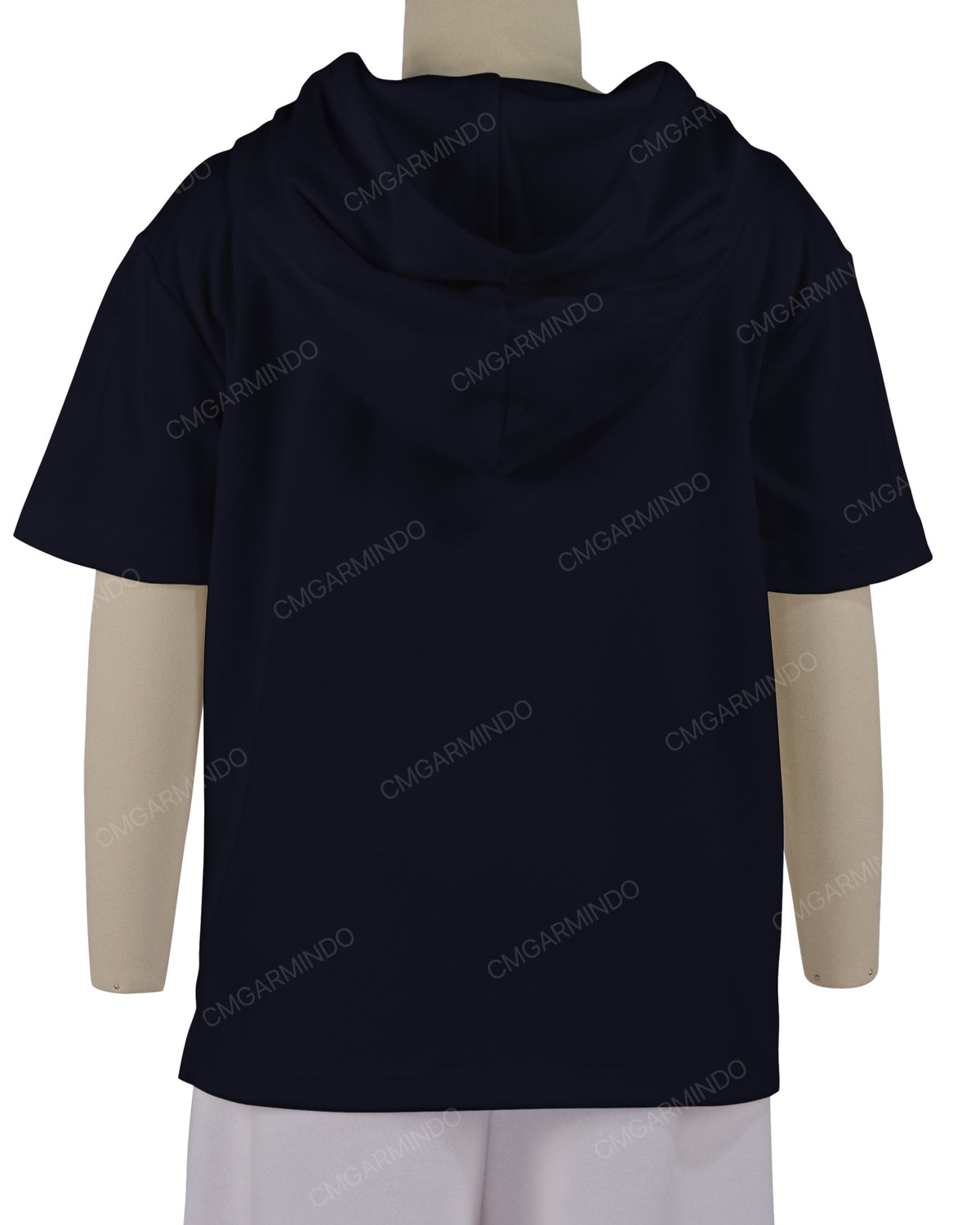 Short Sleeve Half Placket Hoodie