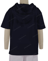 Short Sleeve Half Placket Hoodie