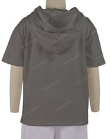 Short Sleeve Half Placket Hoodie