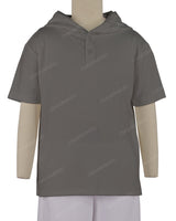 Short Sleeve Half Placket Hoodie