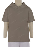 Short Sleeve Half Placket Hoodie